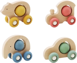 Fa autó állatkával és golyóval