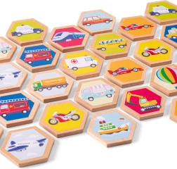 Fából készült memóriajáték – közlekedési eszközök