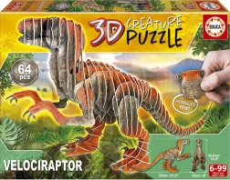 Educa 3D puzzle velociraptor 64 darab