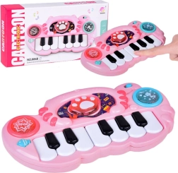 Interaktív gyerek billentyűk cicás formában, fényekkel és dallamokkal