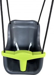 Műanyag gyerek hinta biztonsági övvel, antracit