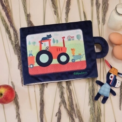 Textil foglalkoztató könyv LILLIPUTIENS – Ignác csacsi a farmon 18 hó+