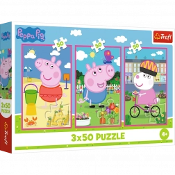 Puzzle 3x50 Peppa Pig - A barátság ereje