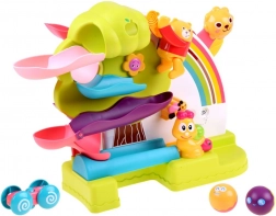 Interaktív, kétoldalas 2 az 1-ben pálya golyókhoz és kisautóhoz, hangokkal