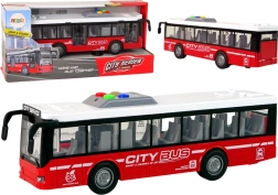Elemes busz súrlódásos meghajtással, fényekkel és hangokkal 1:16 – Piros