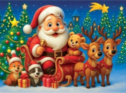 Fa puzzle Mikulás 40 darab WOODEN CITY