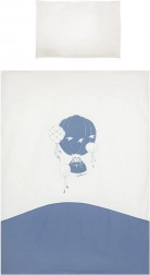 BELISIMA Ballons kiságyba való pamut ágynemű garnitúra 90 × 120 cm, kék, 3 részes
