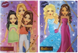 A4-es iskolai mappa áthidaló gumival Besties