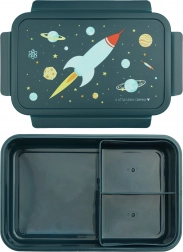 A Little Lovely Company űr témájú uzsonnás doboz rekeszekkel, 1,2 l