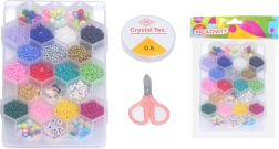 Gyöngy készlet zsinórral, ollóval és kapcsolóval