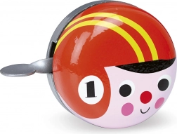 Retro piros kerékpár csengő lovas karikával