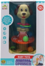 Golyós pörgettyű – kutyus, műanyag játék a legkisebbeknek