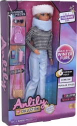 Divatbaba kiegészítőkkel 29 cm