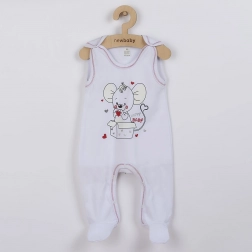 Újszülött rugdalózó New Baby Mouse, fehér