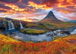 Kirkjufellsfoss Izlandi Vízesés Puzzle 500 darabos