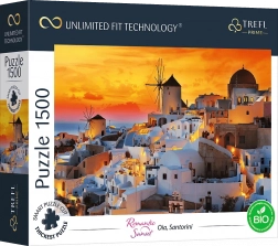 Puzzle TREFL UFT romantikus naplemente: Oia, Santorini 1500 darab