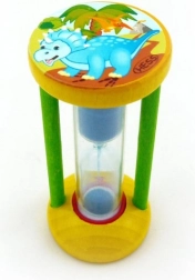 Homokóra dinoszaurusszal a fogmosási idő méréséhez