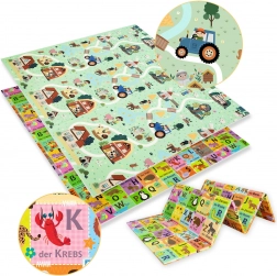 Kétoldalas, összecsukható XPE habszőnyeg HUMBI 180 × 200 cm – német ábécé és vidéki élet