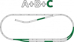 Roco Line C sínkészlet ágyazattal – párhuzamos szakasz H0