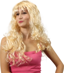 szőke paróka hullámokkal és frufruval farsangra és bulikra