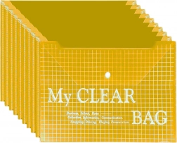 Átlátszó patentos dokumentumtasak, A4, sárga – 20 db