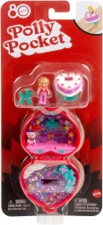 Polly Pocket jubileumi kompakt készlet a Mattel 80. évfordulójára gyűrűvel