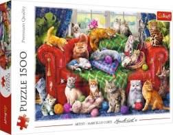 Puzzle Macskák a kanapén 1500 darabos TREFL
