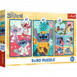 Puzzle Lilo & Stitch: Három Puzzle Egyben - Stitch 3x80 Darab