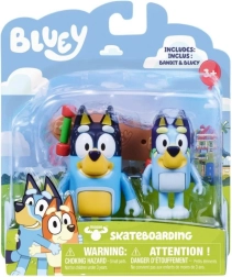 Bluey figurákok gördeszkával