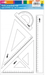 4 darabos átlátszó vonalzó készlet