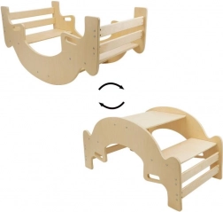 Piknik asztal és hinta 2 az 1-ben természetes