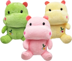 Plüss víziló 18 cm ülő kivitelben, hímzéssel