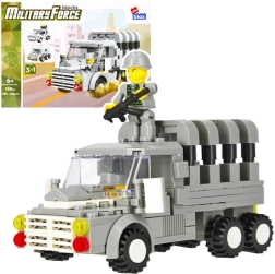 Építőkészlet katonai teherautó minifigurával