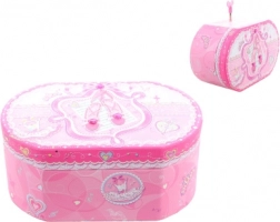 Rózsaszín zenélő ékszerdoboz balerinával