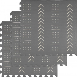 HUMBI habszivacs játszószőnyeg 180 × 60 cm, nagy vízálló puzzle, biztonságos, 3 db, szürke boho