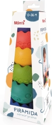 Pasztellszínű szenzoros piramis babáknak