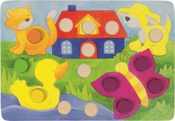 GOKI Beillesztős játék dobókockával – Színek