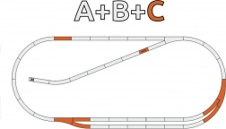 Roco geoLINE C sínkészlet ágyazattal – párhuzamos szakasz H0