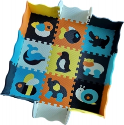 WOOPIE habszivacs szőnyeg – színes puzzle és összecsukható járóka