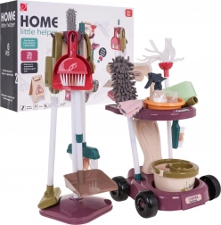 Gyermek takarítókocsi kiegészítőkkel