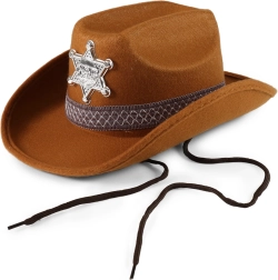 Barna cowboy seriffkalap gyerekeknek