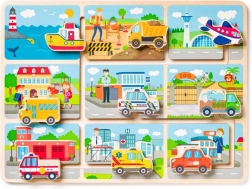 Fa kirakós közlekedési témával