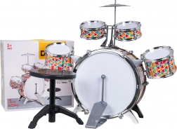 gyerek színes dobfelszerelés székkel