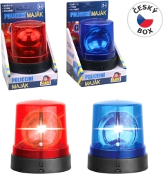 Kék-piros műanyag jelzőfény elemmel működő