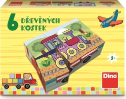 Dino képes fakockák Közlekedési eszközök, 6 kocka
