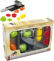 Zöldségkészlet vágódeszkával és késsel