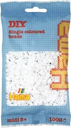 Fehér vasalható gyöngyök 5 mm, 1000 db