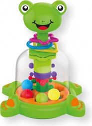 Béka alakú mechanikus pörgettyű golyókkal gyerekeknek