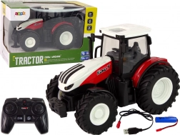 Távirányítós traktor 1:24 piros-fehér farm
