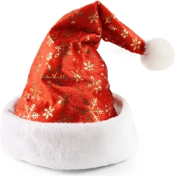Karácsonyi sapka arany pelyhekkel